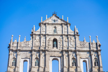 Obraz premium Ruins facade of St.Paul's Cathedral in Macau