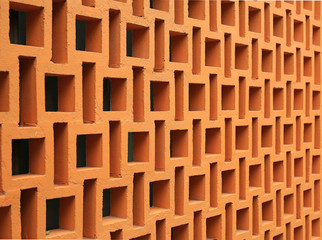 Orange Cement wall pattern with Ventilation.