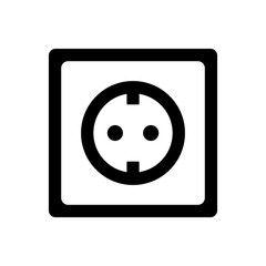 Fototapeta premium socket plug icon isolated vector, outline vector