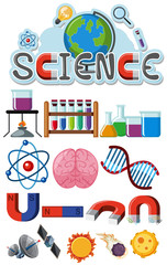 Fototapeta premium Science icons on white background