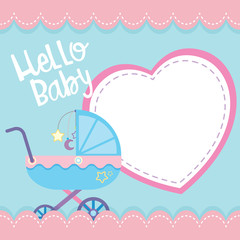 Border template with baby stroller