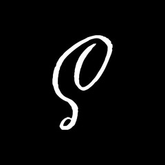 Fototapeta premium Letter S. Handwritten by dry brush. Rough strokes textured font. Vector illustration. Grunge style elegant alphabet.