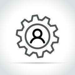 human in gear icon concept