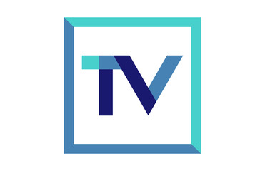 TV Square Ribbon Letter Logo