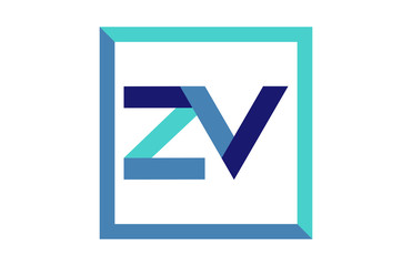 ZV Square Ribbon Letter Logo