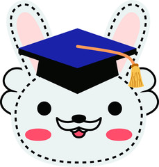 A doctorate white rabbit