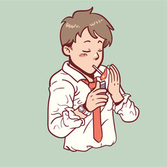 office worker smoking