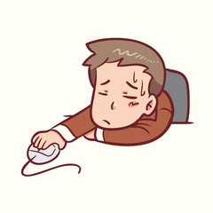 tired office worker illustration
