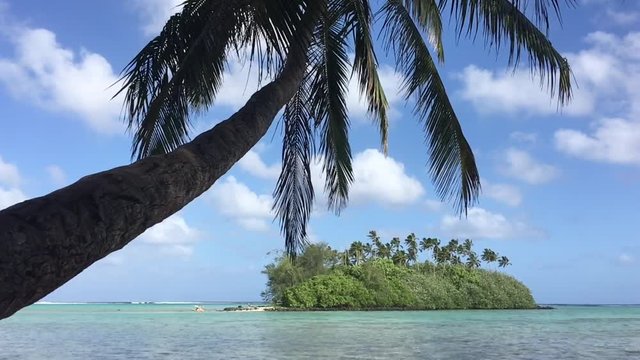 Landscape view of Muri Lagoon in Rarotonga Island, Cook Islands.