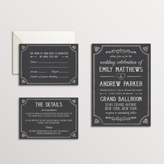 Chalk Wedding Invitation Suite
