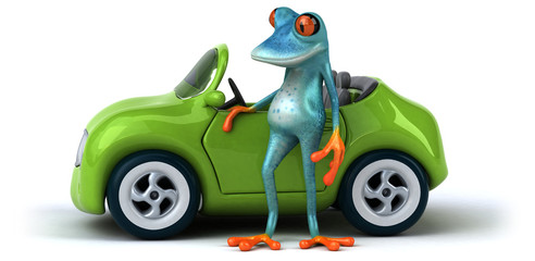 Fun frog- 3D Illustration