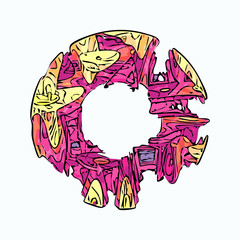 Abstract colorful circle alien style vector frame