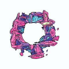 Abstract colorful circle alien style vector frame