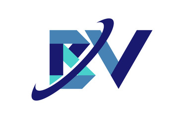 BV Ellipse Swoosh Ribbon Letter Logo