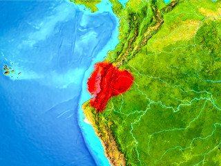 Ecuador in red on Earth