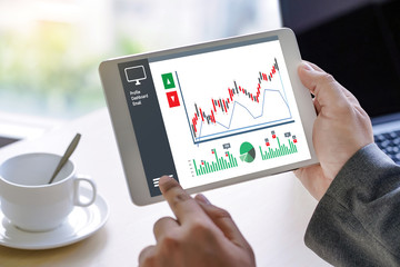 Business Man Sales Increase Revenue Shares and Customer Marketing Sales Dashboard Graphics Concept