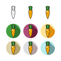  Carrot icons set in flat style. Carrot vector editable image style isolated on white background illustration