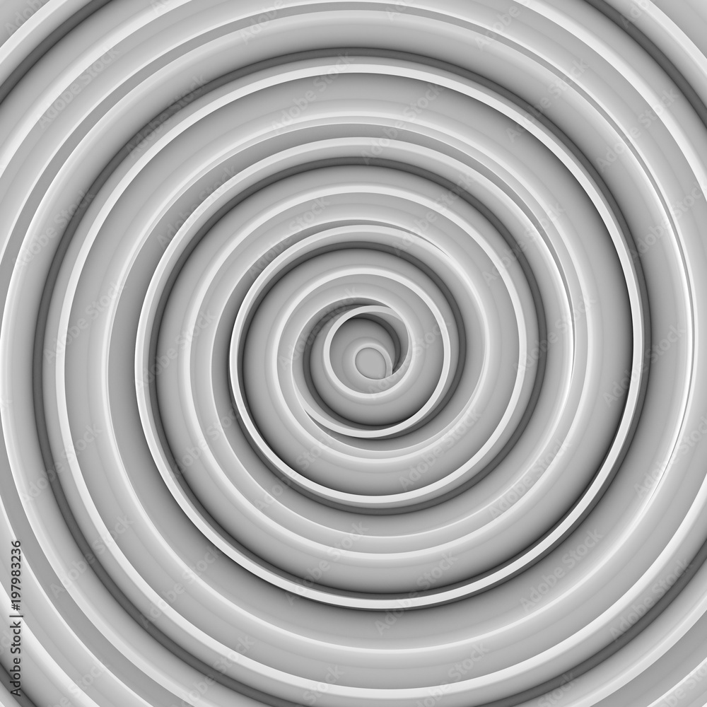 Poster white twisted spiral shape abstract 3d render