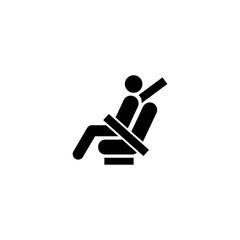 Fasten Seat Belt. Flat Vector Icon. Simple black symbol on white background