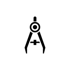 Pair Compasses for Navigation. Flat Vector Icon. Simple black symbol on white background
