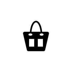 Fototapeta premium Female Hand Bag. Flat Vector Icon. Simple black symbol on white background