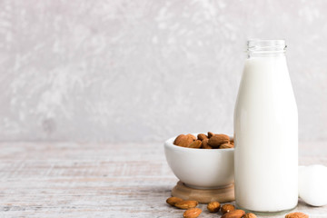 Almond milk in a bottle