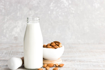Almond milk in a bottle