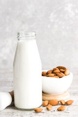 Almond milk in a bottle