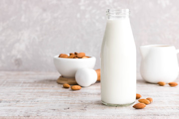 Almond milk in a bottle