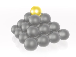Yellow and grey spheres