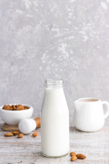 Almond milk in a bottle
