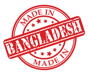 Made in Bangladesh red rubber stamp illustration vector on white background
