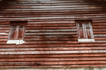 Old house, wooden window