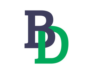 BD initial alphabet typography typeface typeset logotype alphabet image vector icon