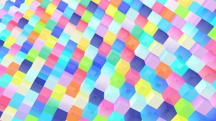 Cubes background. Colorful wallpaper. 3d rendering. Abstract geometric backdrop. Blocks. Simple poster. Square shapes. Digital image.