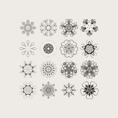 Mandala. Geometric circular ornament set. Round Ornament Pattern. Vintage decorative elements. Ethnic, Indian, Islamic, Asian, ottoman, Arabic motifs. Vector illustration.