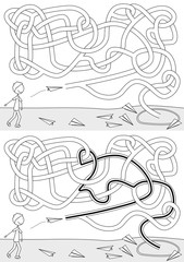 Paper plane maze