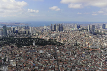 Ausblick vom Istanbul Sapphire,Hochäuser, Finanzviertel, Levent, Besiktas, europäischer Teil von Istanbul, Türkei, Asien
