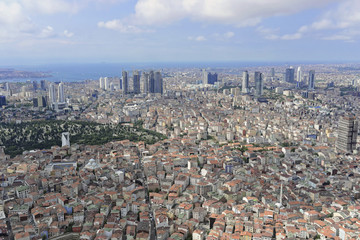Fototapeta na wymiar Ausblick vom Istanbul Sapphire,Hochäuser, Finanzviertel, Levent, Besiktas, europäischer Teil von Istanbul, Türkei, Asien