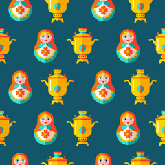 Seamless pattern. Russian souvenir. Vector illustration.