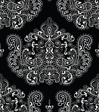Seamless traditional indian peacock pattern