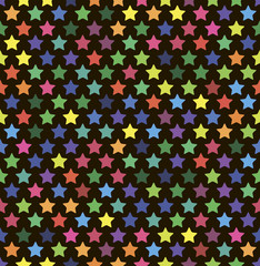 Color stars seamless pattern.