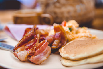 American breakfast.