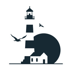 Lighthouse logo template design.