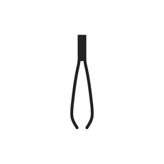 Tweezers silhouette icon. Hair removal method. Tweezing.