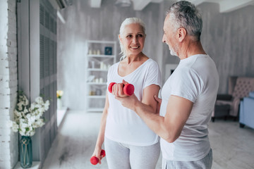 Senior couple at home