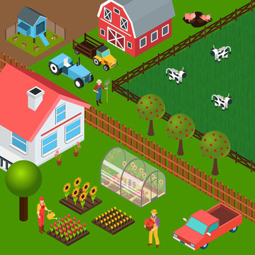 Farm Isometric Illustration