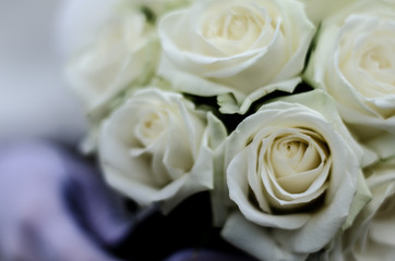 wedding bouquet for a bride from white roses