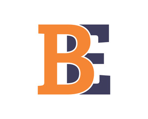 BE initial letter alphabet typography font uppercase image vector icon