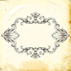 Vector baroque of vintage elements for design. 